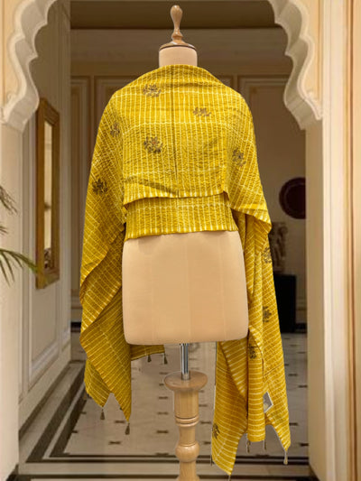 Yellow Shibori Matka Georgette Dupatta