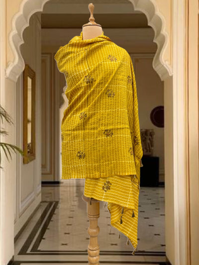 Yellow Shibori Matka Georgette Dupatta