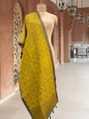 Sunshine Yellow Matka Georgette Stole Dupatta
