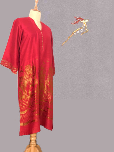 Red Ghats Matka Georgette Kurta