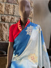 Chakra Blue Matka Georgette Saree