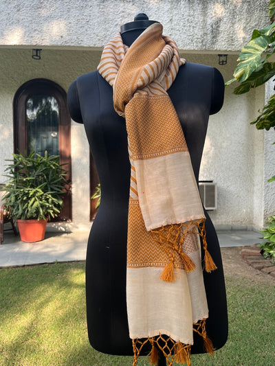Ivory Cotton Silk Stole Dupatta