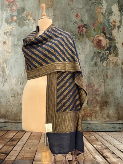 Zahra Black Matka Georgette Stole Dupatta