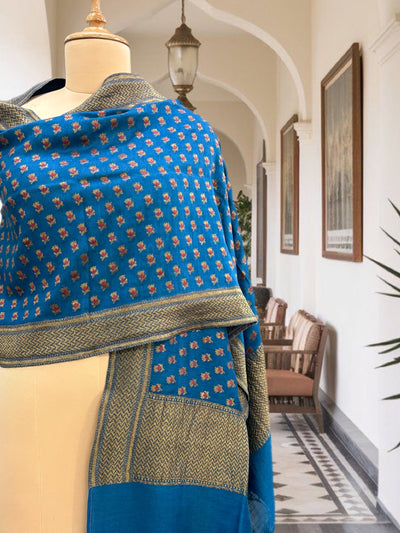 Kandapushpa Blue Matka Georgette Stole Dupatta