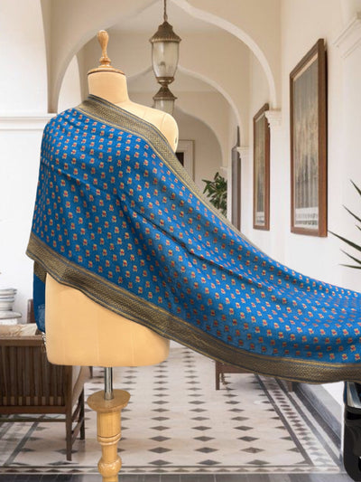Kandapushpa Blue Matka Georgette Stole Dupatta