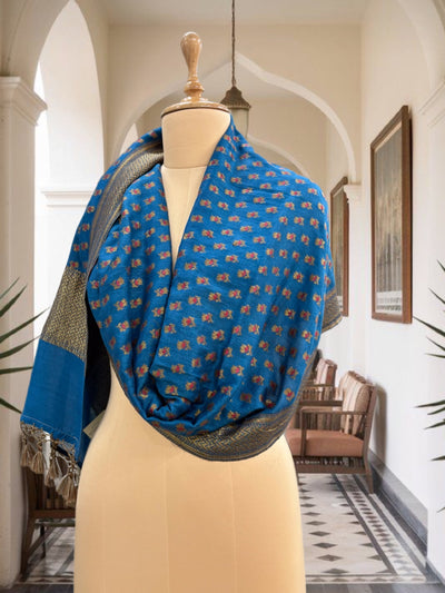 Kandapushpa Blue Matka Georgette Stole Dupatta