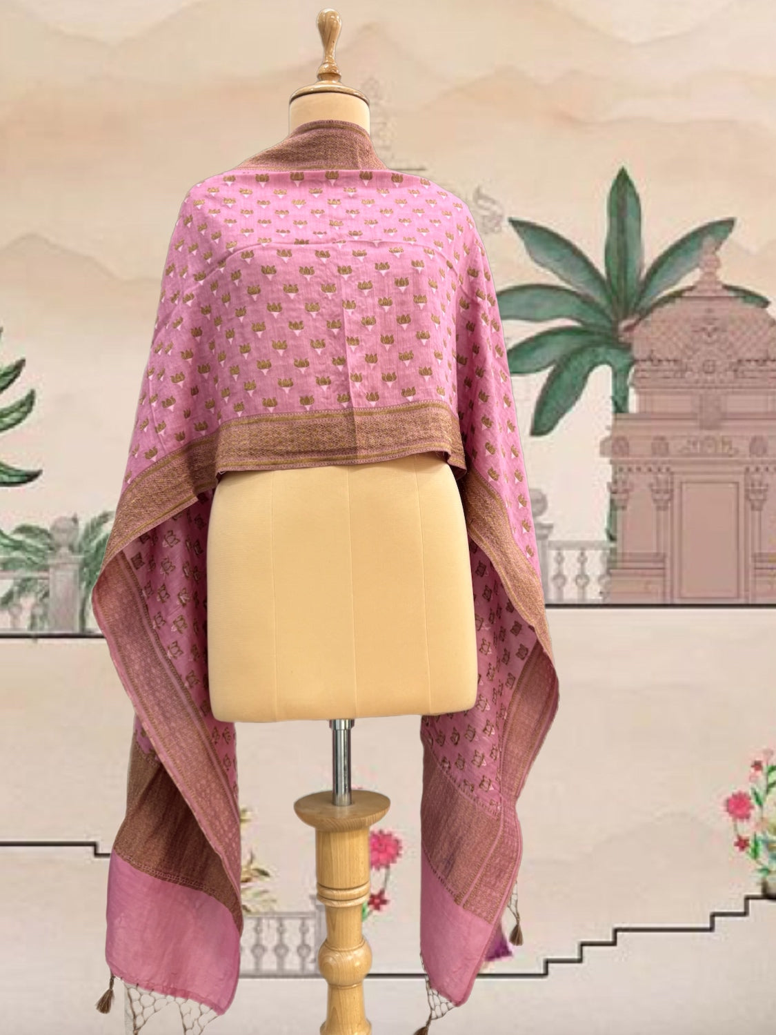 Pankaja Pink Matka Georgette Stole Dupatta