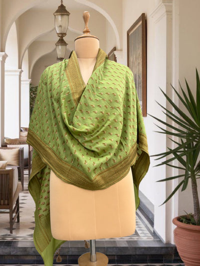 Sirisa Pista Green Matka Georgette Stole Dupatta