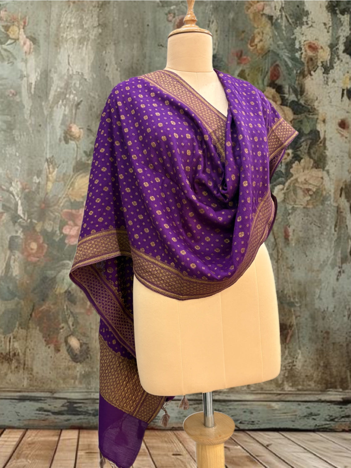 Krittika Purple Matka Georgette Stole Dupatta