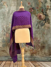 Krittika Purple Matka Georgette Stole Dupatta