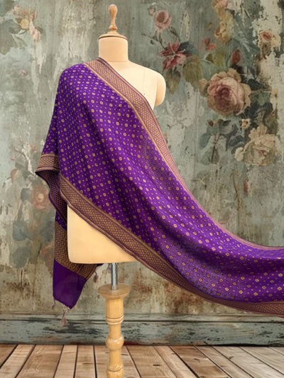 Krittika Purple Matka Georgette Stole Dupatta