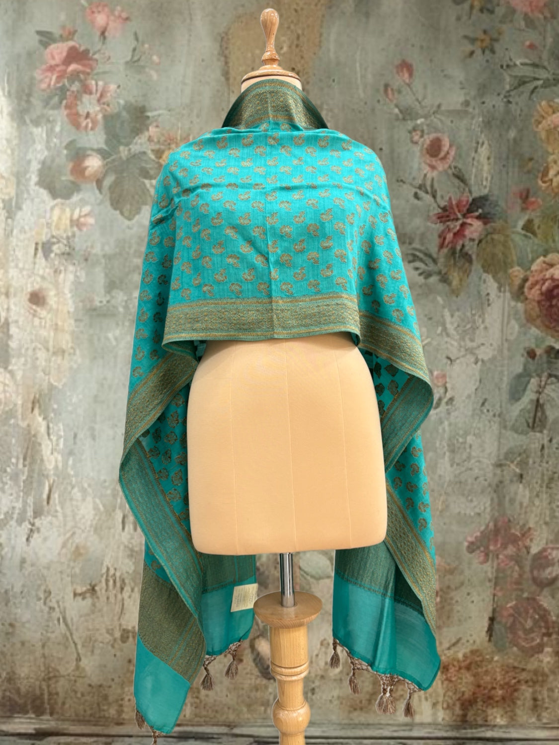 Parijata Turquoise Matka Georgette Stole Dupatta