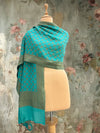 Parijata Turquoise Matka Georgette Stole Dupatta