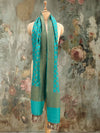 Parijata Turquoise Matka Georgette Stole Dupatta