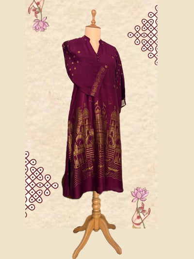 Magenta Ghats Matka Georgette Kurta