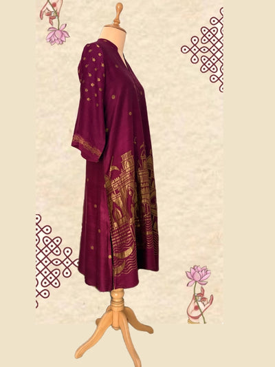 Magenta Ghats Matka Georgette Kurta
