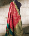 Maroon & Green Crepe silk Saree