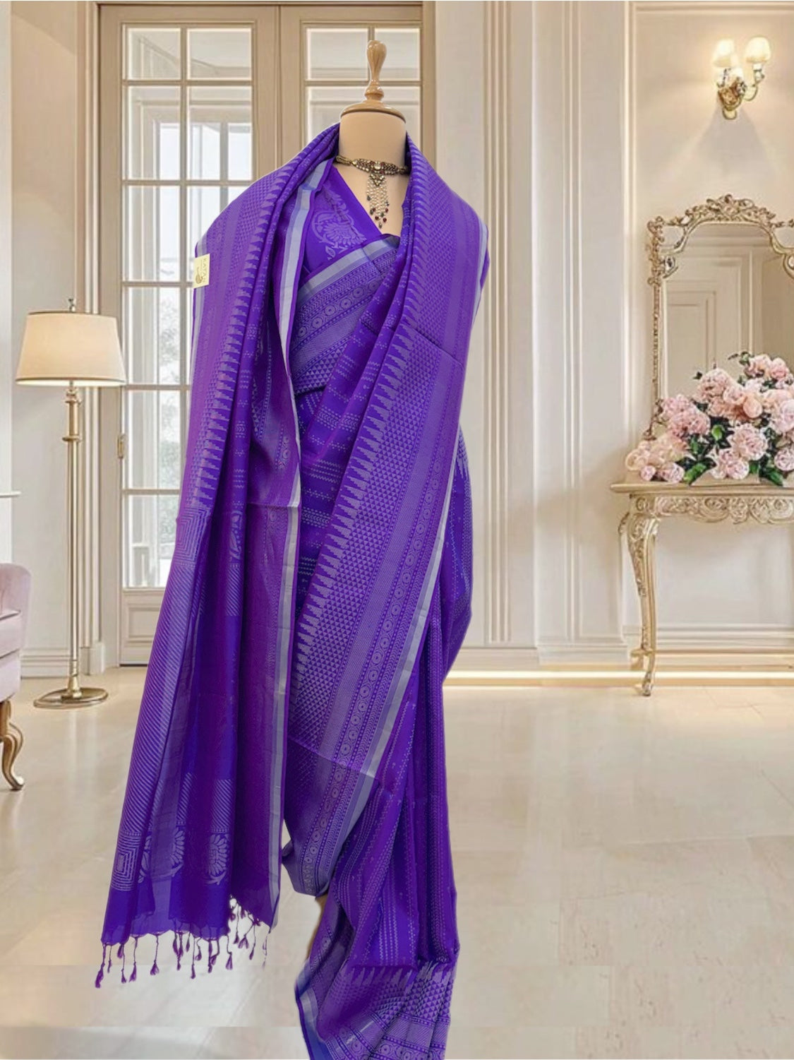 Ganika Purple Silk Saree