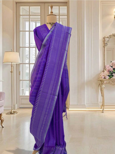Ganika Purple Silk Saree
