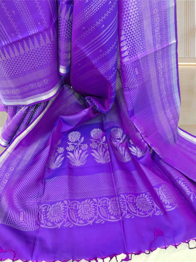 Ganika Purple Silk Saree