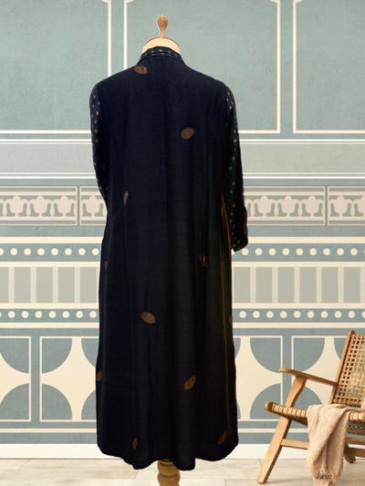 Black Antique Booti Matka Georgette Kurta