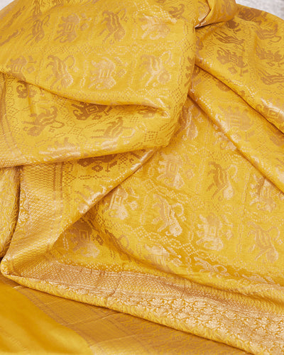 Yellow Patola Crepe silk Saree