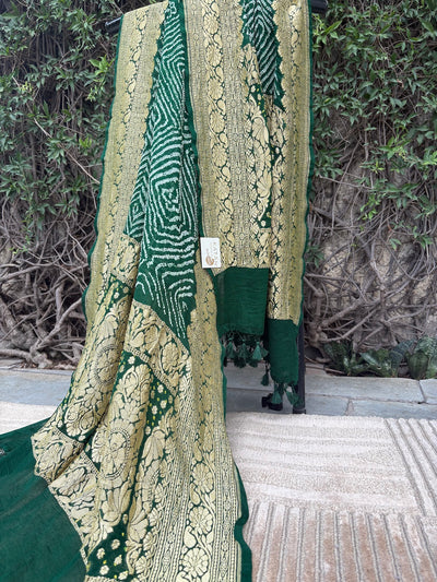 Dwarka Green Bandhani Dupatta