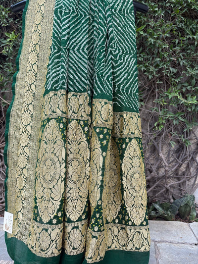 Dwarka Green Bandhani Dupatta