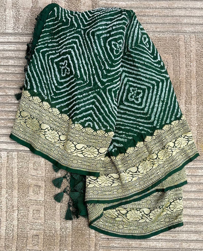 Dwarka Green Bandhani Dupatta