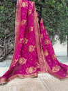 Keoladeo Magenta Bandhani Dupatta