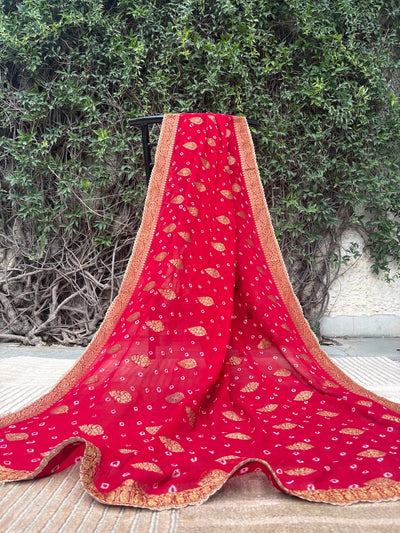 Navsari Red Bandhani Dupatta