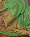 Yuvrani Green Bandhani Khaddi Georgette Saree