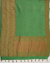 Yuvrani Green Bandhani Khaddi Georgette Saree