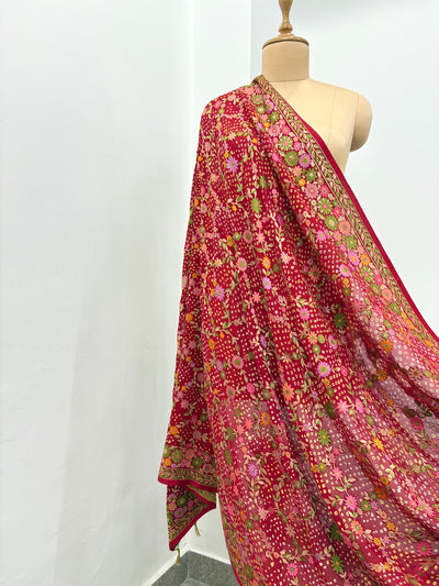 Navsari Red Bandhani Dupatta