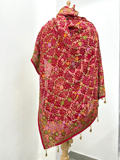 Navsari Red Bandhani Dupatta