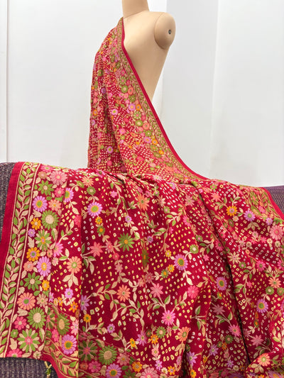 Navsari Red Bandhani Dupatta