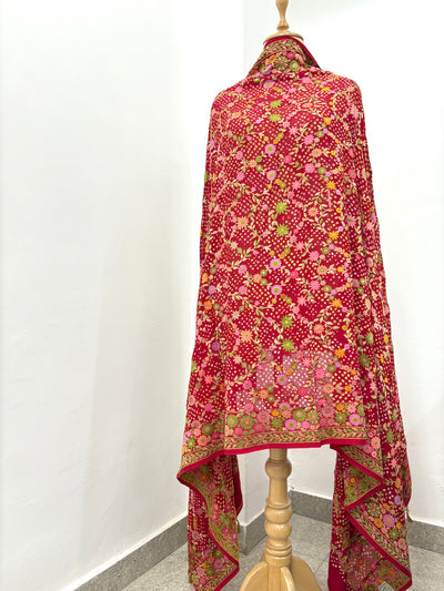 Navsari Red Bandhani Dupatta