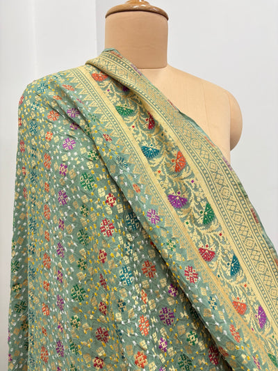 Dwarka Sea Green Bandhani Dupatta