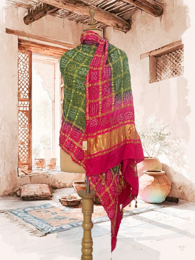 Vrindavan Green Gharchola Dupatta