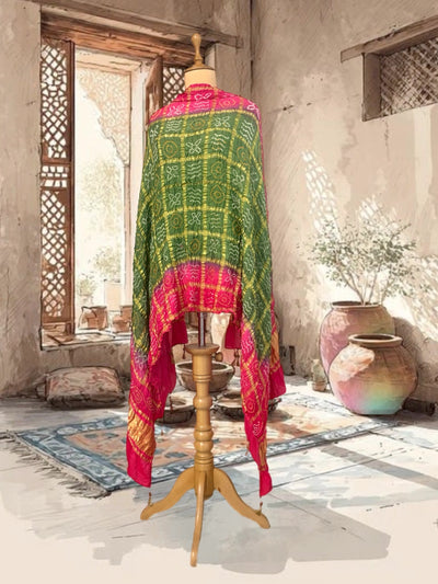 Vrindavan Green Gharchola Dupatta