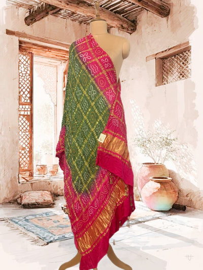 Vrindavan Green Gharchola Dupatta
