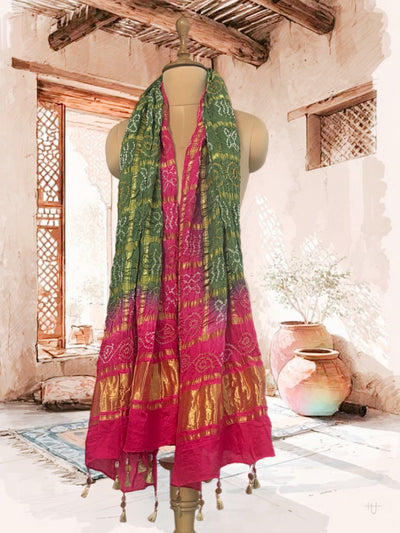 Vrindavan Green Gharchola Dupatta