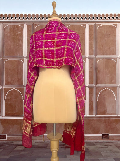 Ghoomar Pink Gharchola Dupatta