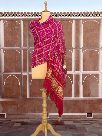 Ghoomar Pink Gharchola Dupatta