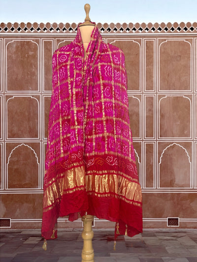 Ghoomar Pink Gharchola Dupatta