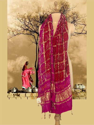 Jalsa Red Gharchola Dupatta