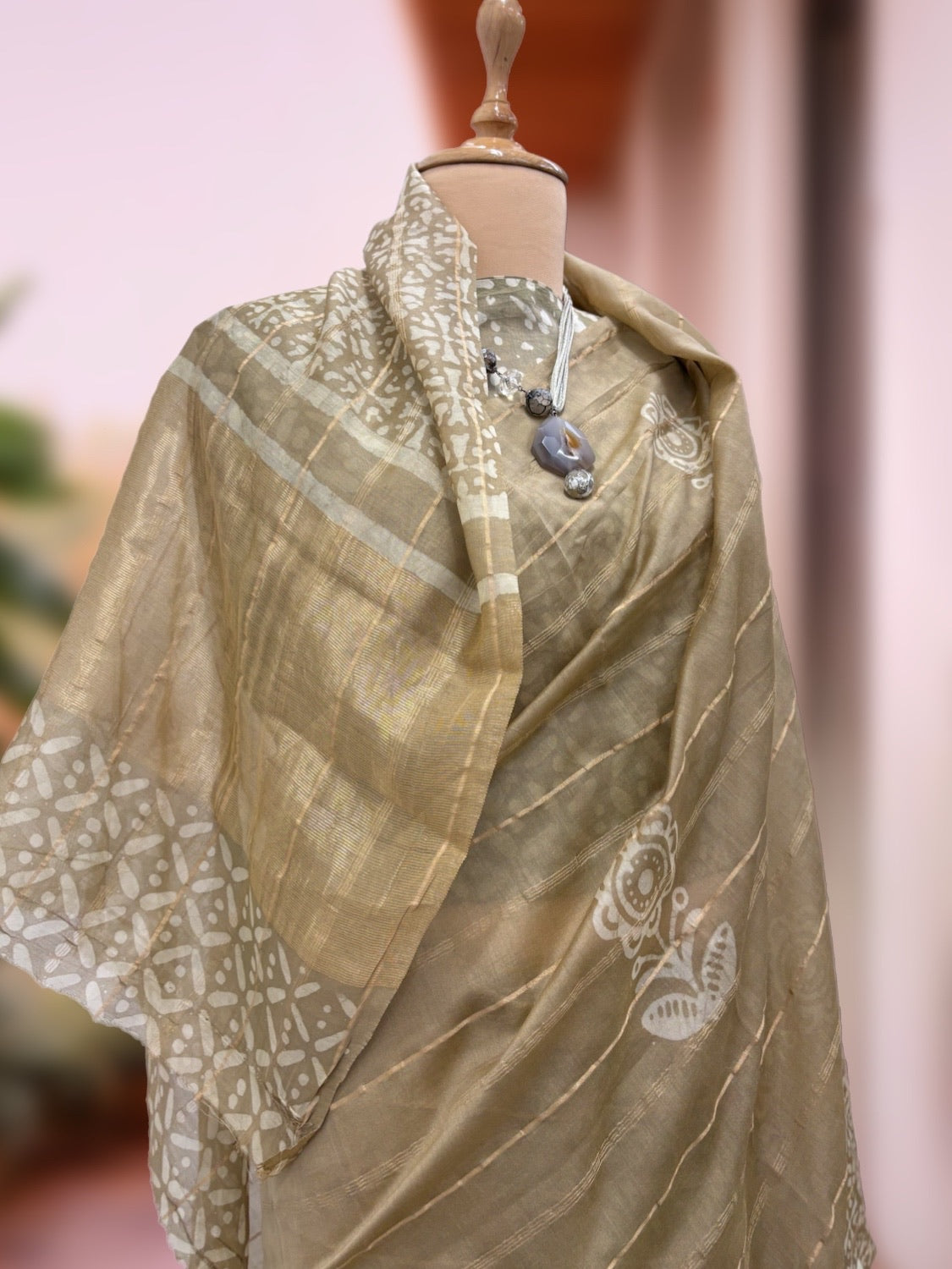 Sanganer Chikoo Cotton Saree