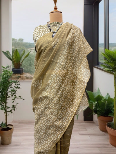 Sanganer Chikoo Cotton Saree