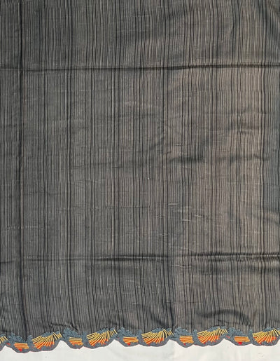 Wild Feral Grey Printed Silk Sari
