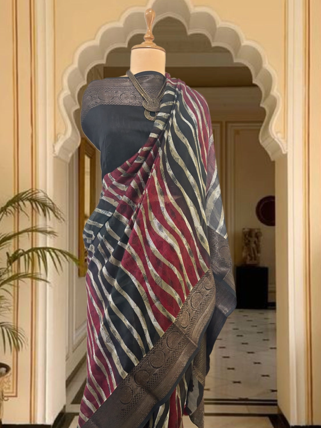 Shekhawat Black Printed Cotton Saree
